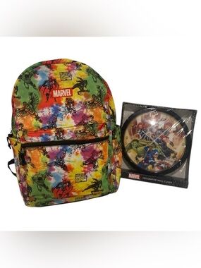 Marvel Comics Backpack and Wall Clock (2 pc)